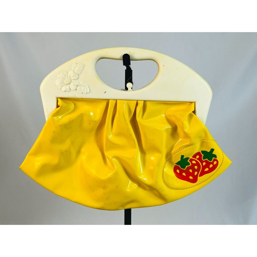 Vintage Fisher Price My Pretty Purse Yellow Strawberry Plastic 1970/1980